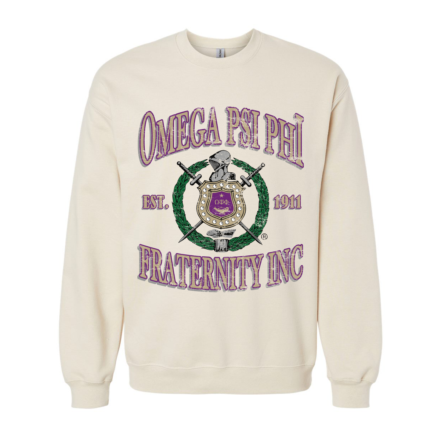 Omega Psi Phi Vintage Shield Sweatshirt