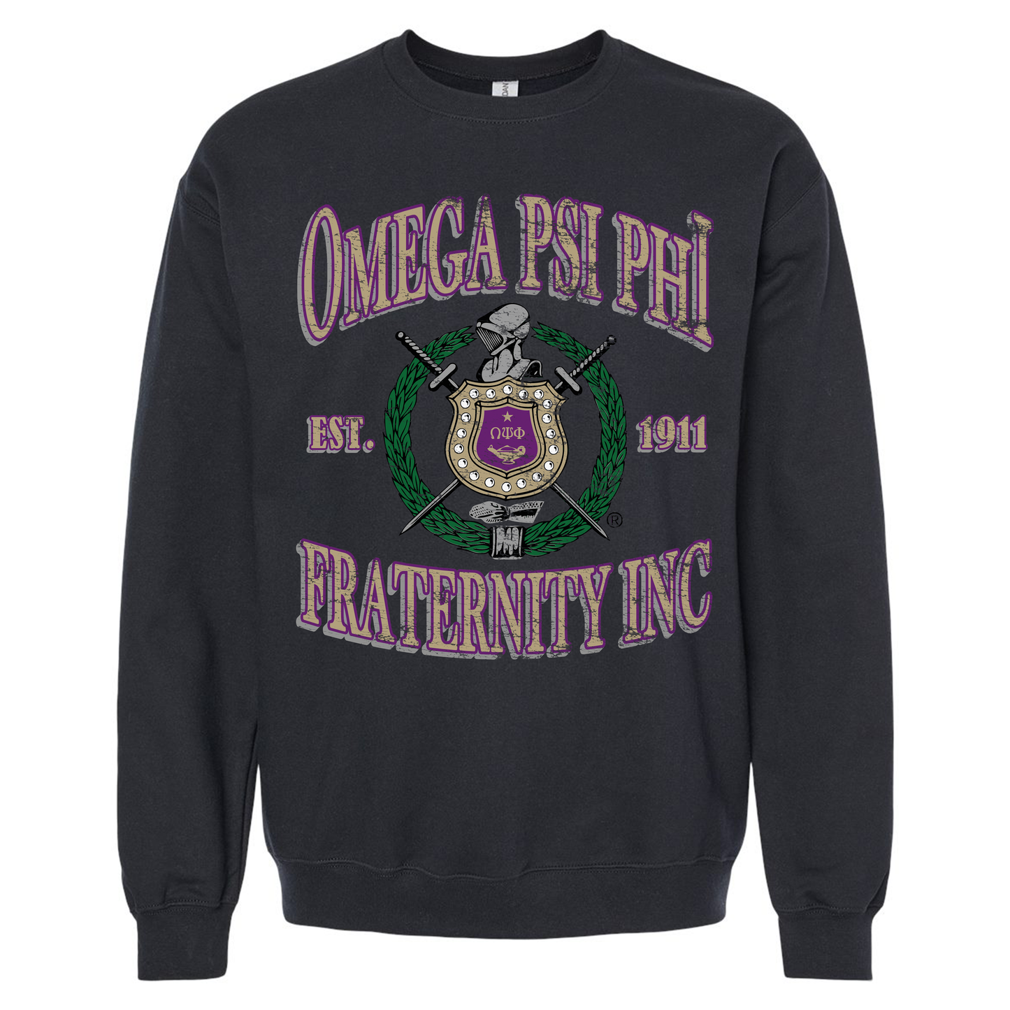 Omega Psi Phi Vintage Shield Sweatshirt
